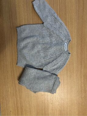 Old Navy Light Gray Cable Knit Baby Sweater